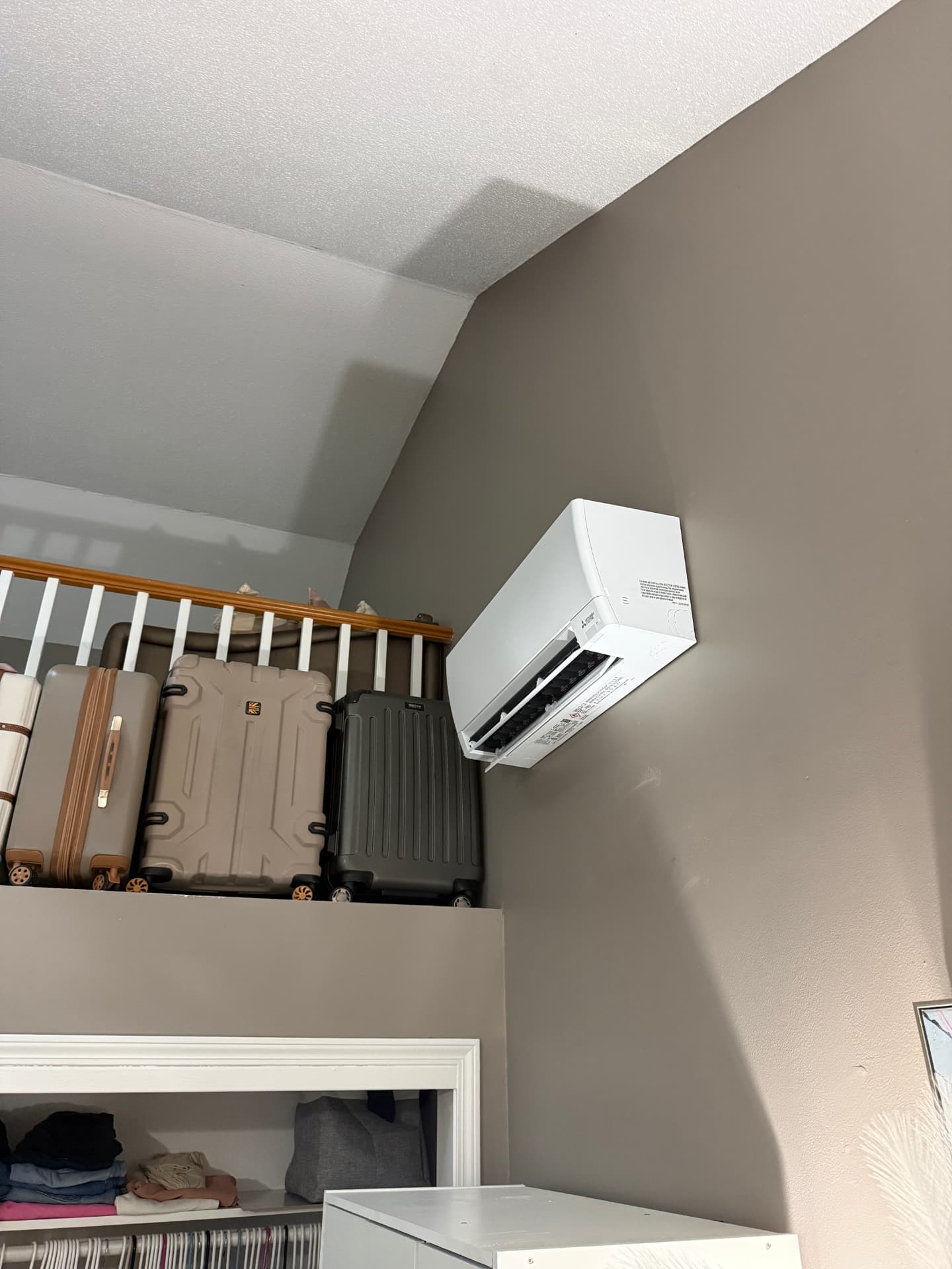 Mitsubishi indoor unit keeping a storage room comfortable